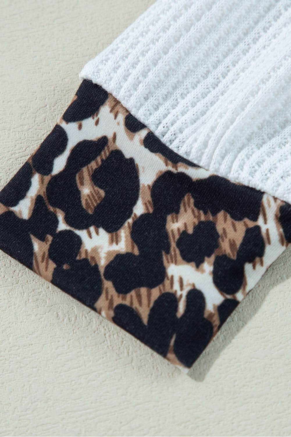 White leopard v-neck knit top - Love Salve